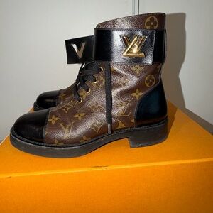 Louis Vuitton Brown and Black Ankle Boots
